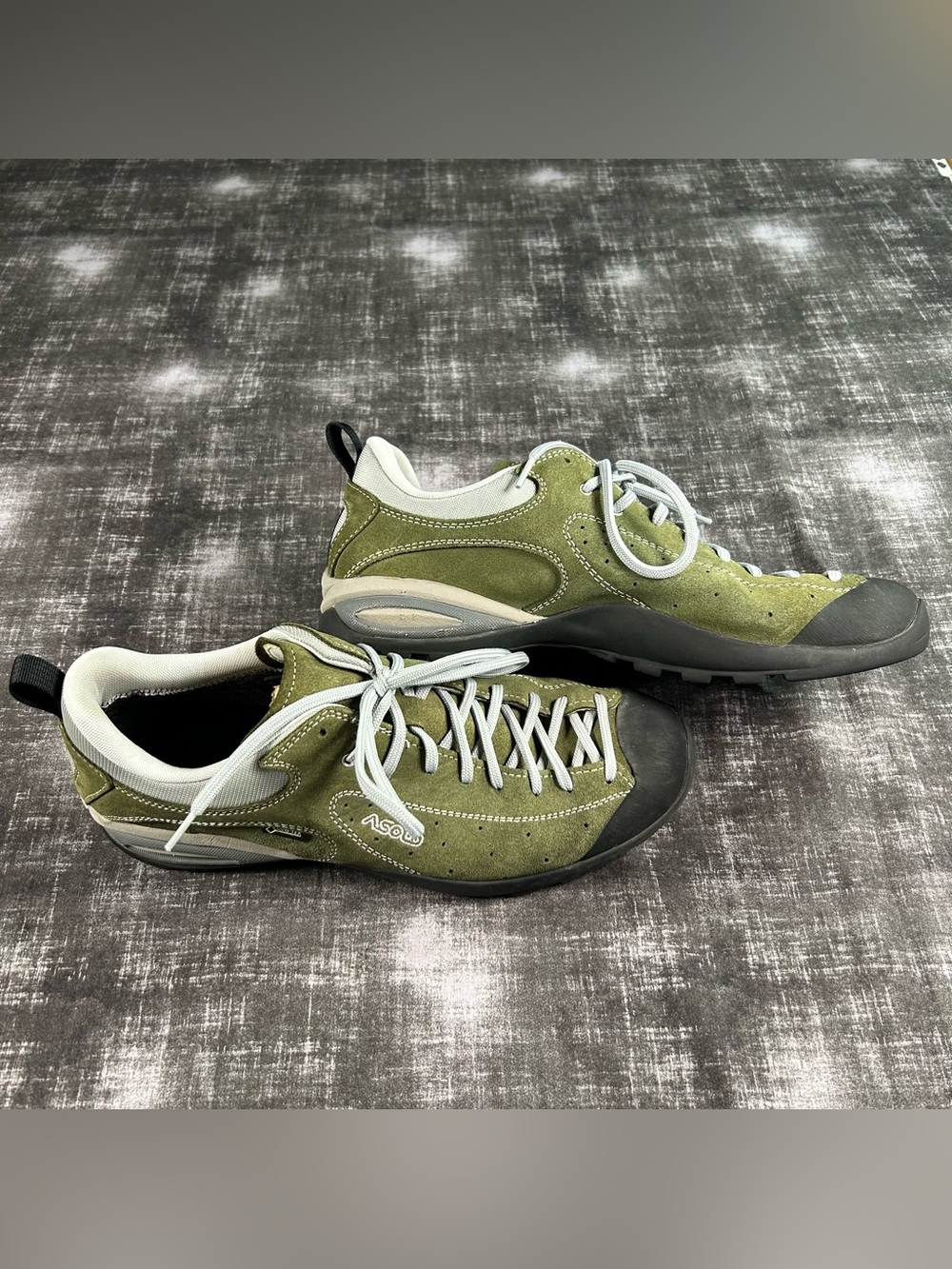 ASOLO Space GV Mens 11.5 Birch Green Suede Gore-Tex Water Resistant Hiking Shoes